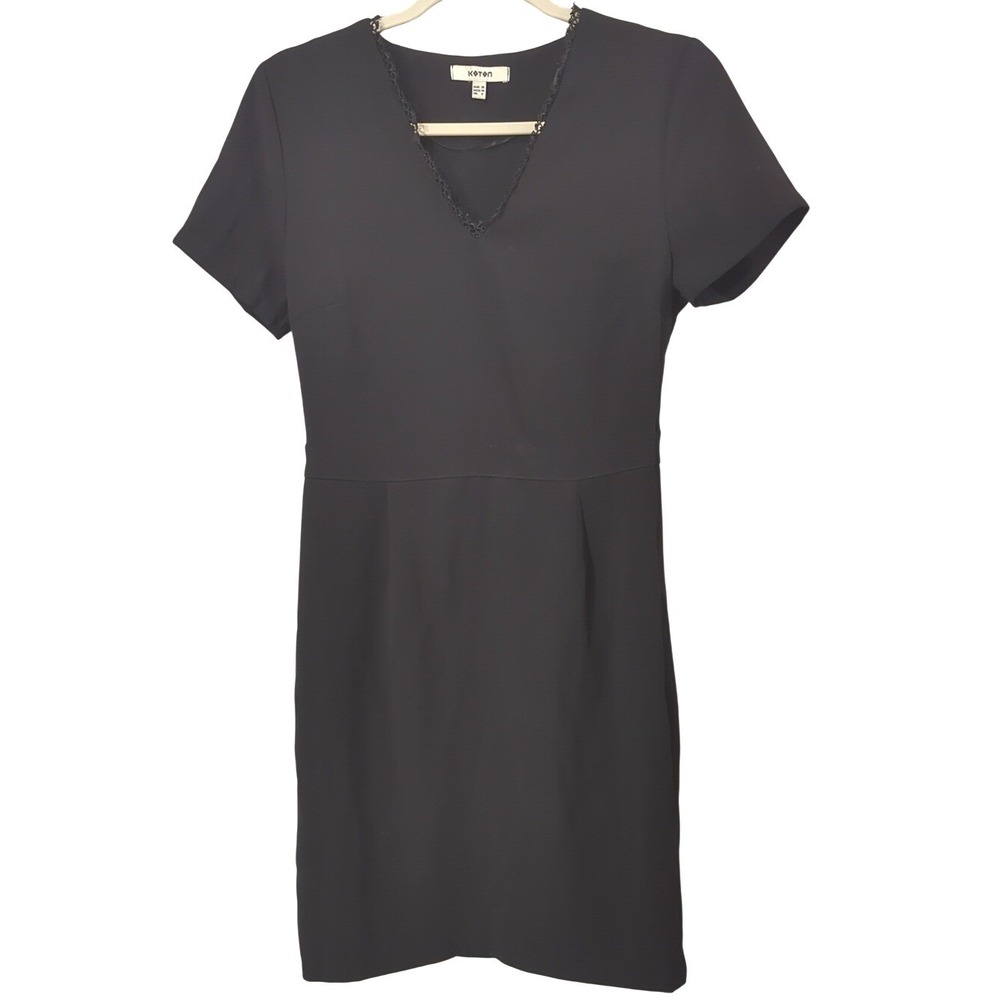 Koton Black Short Sleeve V-Neck Mini‎ Dress size 36